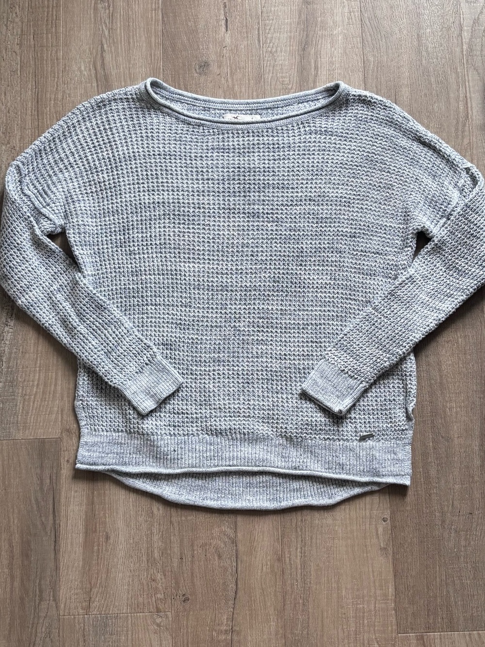 Hollister Knit Oversized Light Grey Crew Neck Sweater